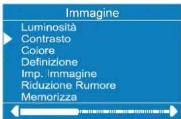 Immagine Luminosità Contrasto Colore Definizione Imp. Immagine Riduzione Rumore Memorizza