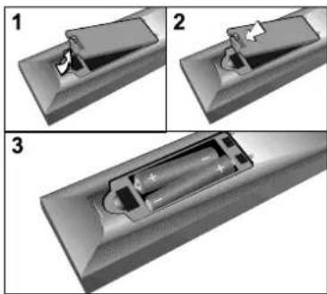 DUAL DTFT 221 - Einlegen der Batterie in die Fernbedienung - 1