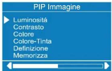PIP Immagine Luminosità Contrasto Colore Colore-Tinta Definizione Memorizza