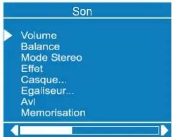 Son Volume Balance Mode Stereo Effet Casque... Egaliseur... Avl Memorisation