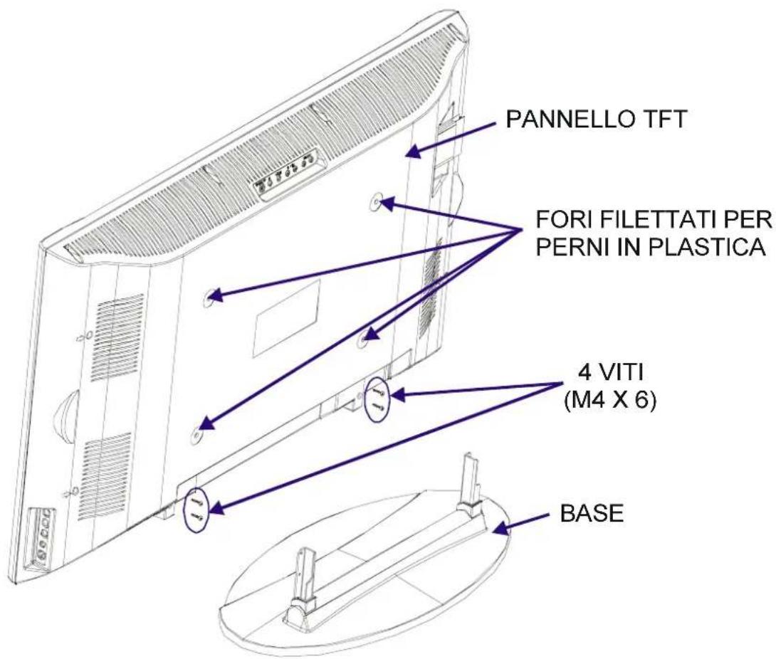 PANNELLO TFT FORI FILETTATI PER PERNI IN PLASTICA 4 VITI (M4 X 6) BASE