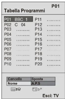 DUAL DTFT 203 - Tabella programmi - 1