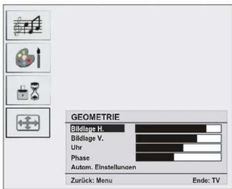 DUAL DTFT 203 - Menu Geometrie: - 1