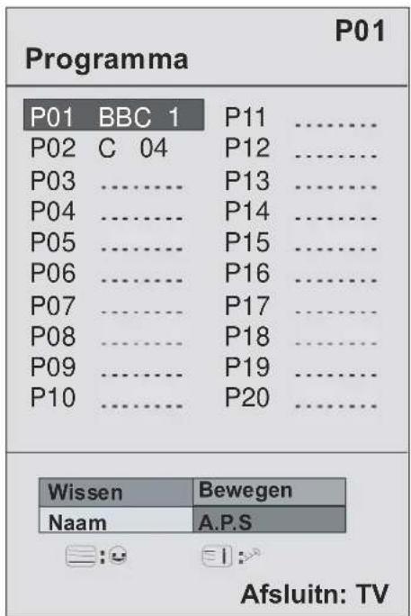 DUAL DTFT 203 - Program Table (Programma tabel) - 1