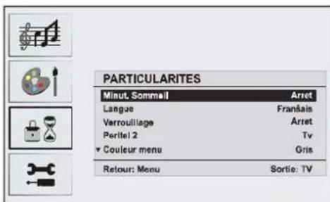 DUAL DTFT 203 - Menu Particularites - 1