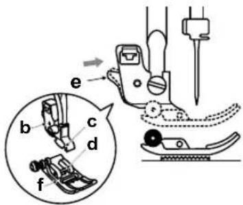 BERNINA Bernette London8 - Fixer le support du pied - 1