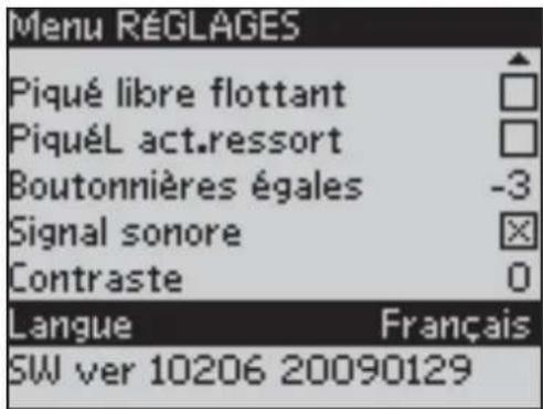 HUSQVARNA Tribute 140C - Version du logiciel - 1