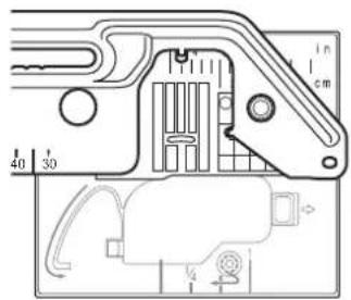 BABY LOCK Symphony BLSY - Placez le guide pour couture circulaire à gauche comme illustré ci-dessous. - 1