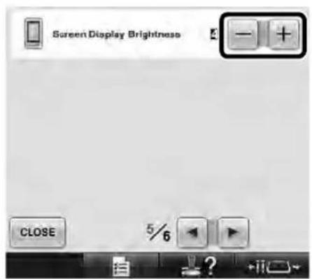 BABY LOCK Endurance 2 BND92 - Adjusting the Brightness of the Screen Display - 5