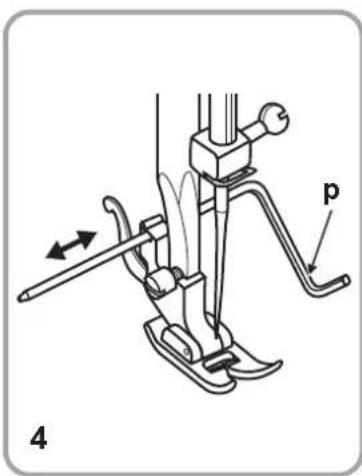 SILVERCREST SNM 33 B1 - Inserting the edge/ quilt guide (p). - 2
