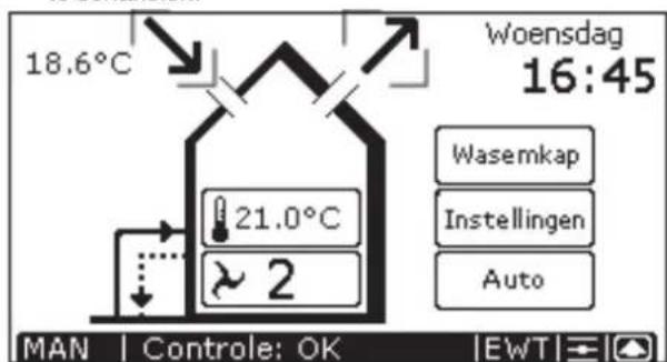 ZEHNDER ComfoControl Luxe - Toevoer- en afvoervihtulator in- en uitschakelen Hierbij moet u de volgende handelingen uitvoeren: - 3