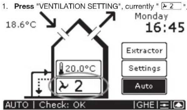 ZEHNDER ComfoControl Luxe - Ventilation volume settings - 1