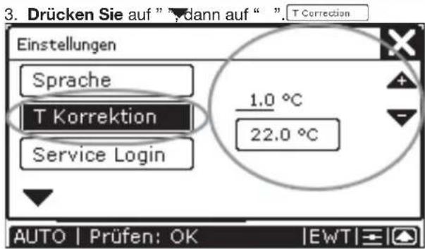 ZEHNDER ComfoControl Luxe - Temperaturkorrektur vornehmen - 3