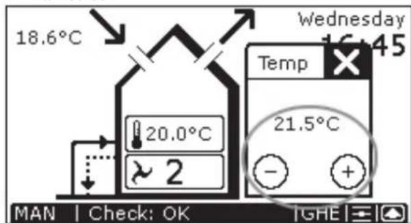 ZEHNDER ComfoControl Luxe - Comfort temperature settings - 2