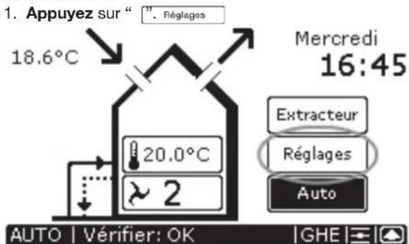 ZEHNDER ComfoControl Luxe - Réglage du programme de température - 1