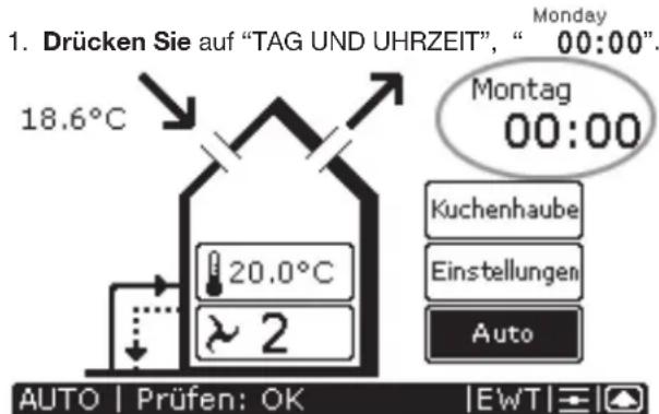 ZEHNDER ComfoControl Luxe - Datum und Uhrzeit einstellen - 1