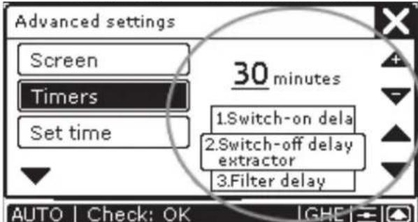 ZEHNDER ComfoControl Luxe - Time delay settings - 4