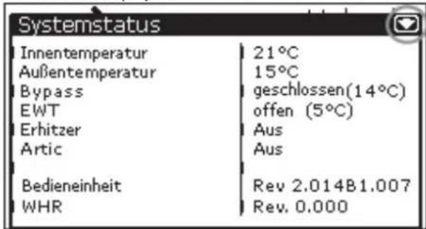 ZEHNDER ComfoControl Luxe - Statusinformationen auf der ComfoControl - 2