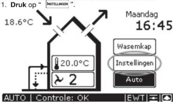 ZEHNDER ComfoControl Luxe - Scherm instellen - 1
