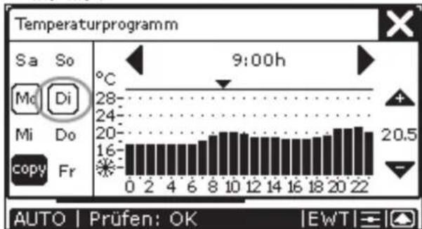 ZEHNDER ComfoControl Luxe - Temperaturprogramm einstellen - 9