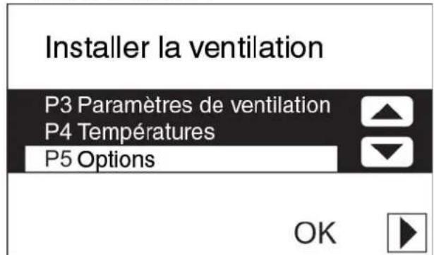 ZEHNDER ComfoControl Luxe - Réglages dans les menus P - 3