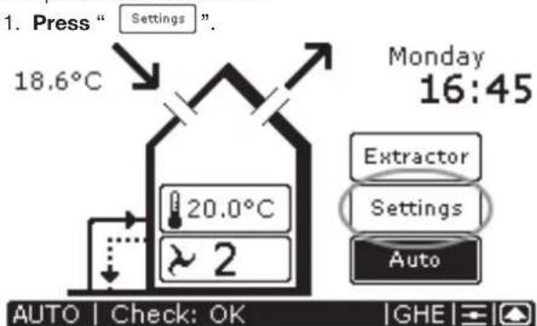 ZEHNDER ComfoControl Luxe - Time delay settings - 1
