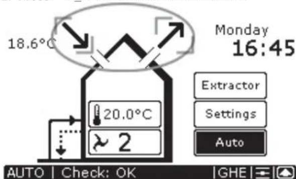 ZEHNDER ComfoControl Luxe - Switching the supply and exhaust fan on/off - 1