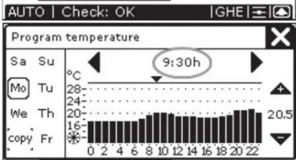 ZEHNDER ComfoControl Luxe - Setting the temperature programme. - 3