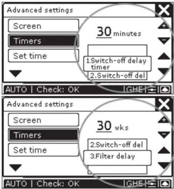 ZEHNDER ComfoControl Luxe - Time delay settings - 5
