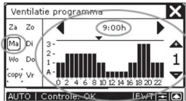 ZEHNDER ComfoControl Luxe - Ventilatieprogramma instellen - 3