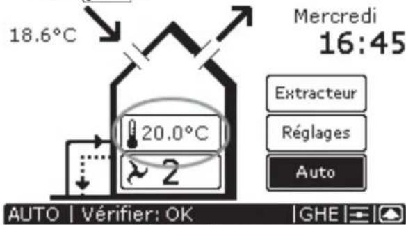 ZEHNDER ComfoControl Luxe - Réglage de la température comport - 1