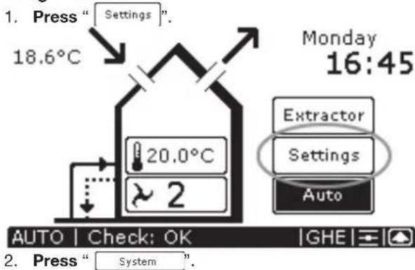 ZEHNDER ComfoControl Luxe - Accessing P menus - 1