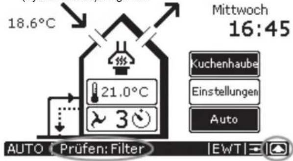ZEHNDER ComfoControl Luxe - Filtermeldung auf der ComfoControl - 2