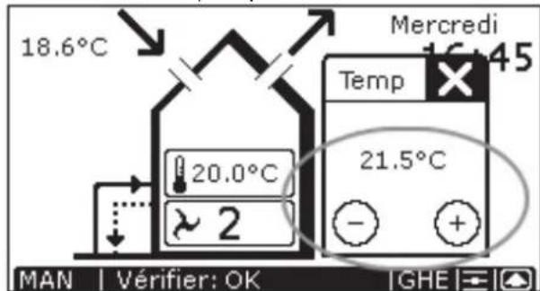 ZEHNDER ComfoControl Luxe - Réglage de la température comport - 2