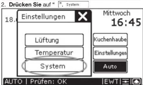 ZEHNDER ComfoControl Luxe - Zugang zu den P-Menus - 2