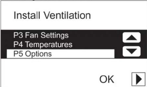 ZEHNDER ComfoControl Luxe - The P menus are now accessible - 3