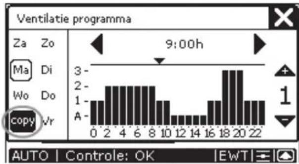 ZEHNDER ComfoControl Luxe - Ventilatieprogramma instellen - 7