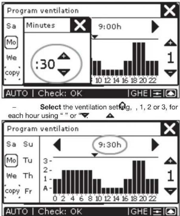 ZEHNDER ComfoControl Luxe - Setting the ventilation programme - 4