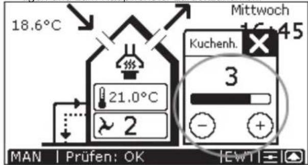 ZEHNDER ComfoControl Luxe - Belüftungsstufe einstellen - 2