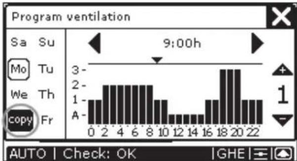ZEHNDER ComfoControl Luxe - Setting the ventilation programme - 6