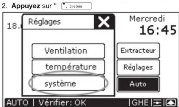 ZEHNDER ComfoControl Luxe - Reglage d'écran - 2