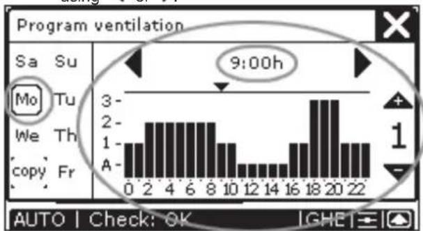 ZEHNDER ComfoControl Luxe - Setting the ventilation programme - 3