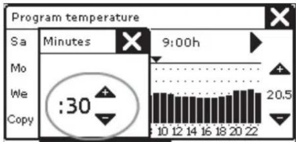 ZEHNDER ComfoControl Luxe - Setting the temperature programme. - 2