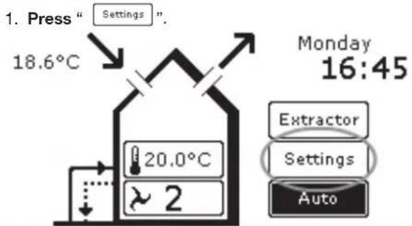ZEHNDER ComfoControl Luxe - Temperature programme settings - 1