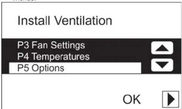 ZEHNDER ComfoControl Luxe - Entering settings in P menus - 3