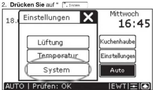 ZEHNDER ComfoControl Luxe - Display einstellen - 2