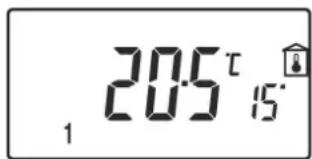DANFOSS TP5001RF - Anzeige ändern, um Zeit oder Temperatur anzuzeigen - 2