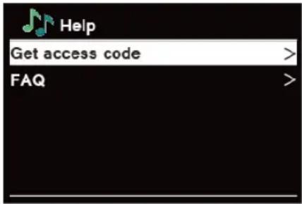 TECHNISAT DigitRadio 110 IR - Ottenimento del codice d'accesso e visione delle FAQ - 1