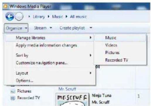 TECHNISAT DigitRadio 110 IR - Zdiel'anie médií pomocou prehrávača Windows Media Player - 1