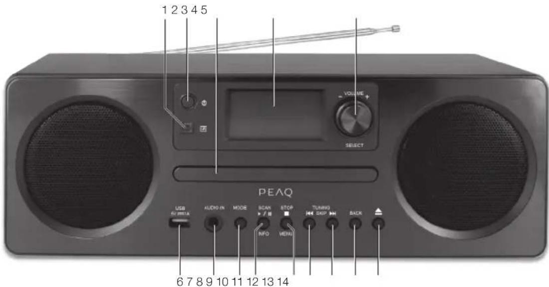 PEAQ PDR350BT - Vista frontal - 1